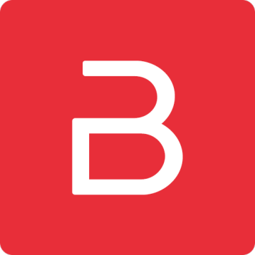 Behemehal Logo: Red square with b letter inside also rounded corners